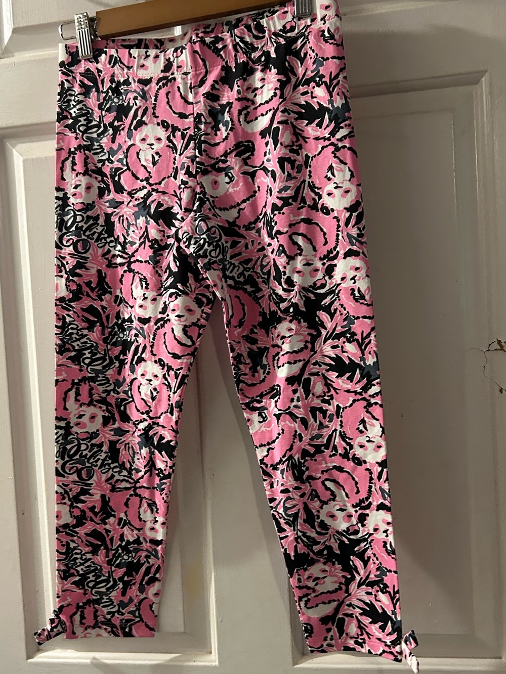 Lilly Pulitzer Girls' Pink, Black & White Floral Leggings